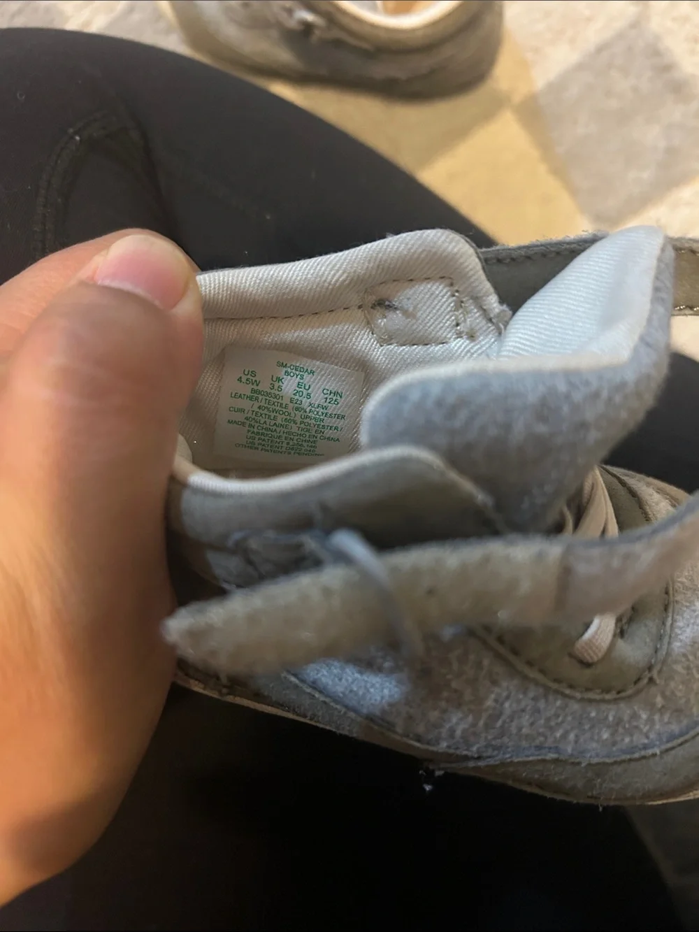 Stride Rite Toddler Gray High-Top Sneakers with White Speckled Toe